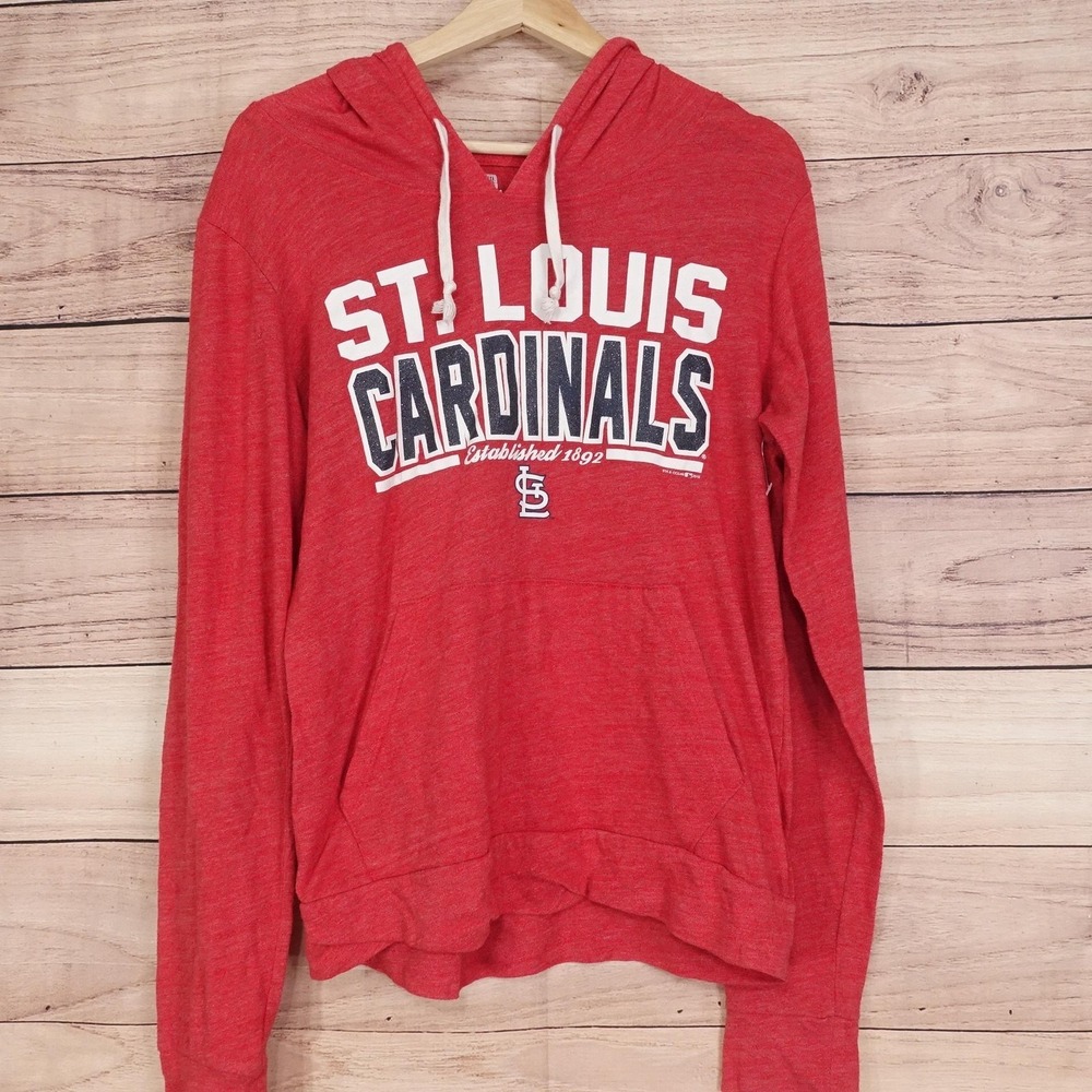 St. Louis Cardinals Hoodie Womens L Red MLB Baseball New Era Lightweight Graphic
